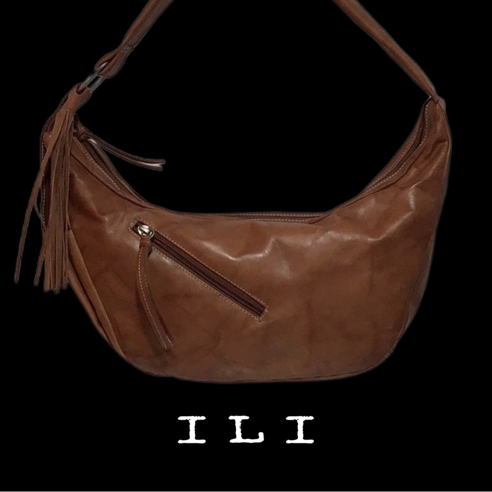 Vintage ILI New York, Toronto Genuine Leather Hobo Bag, Brown